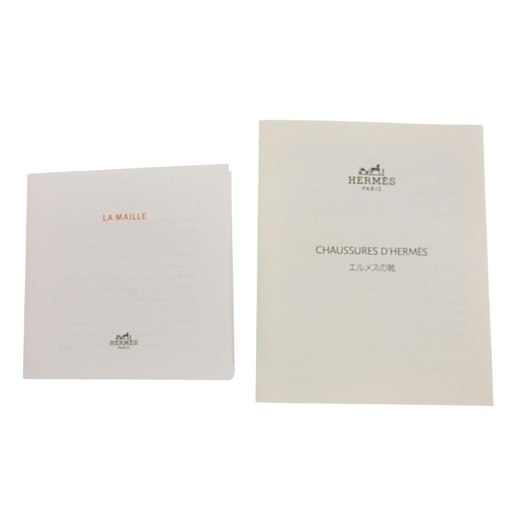 Great HERMES Sneakers Deep H Logo Design Leather Knit Black White Knit Women 37 Used