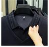 Men's 2025 Winter Premium Long-Sleeve Polo with Wool & Silk Fleece Lining, High-End Casual Base Layer
