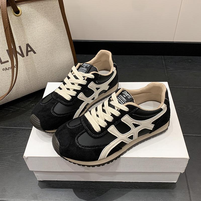 Leather Forrest Gump Shoes Women's 2025 New Autumn Fashion Versatile Casual Shoes Platform Heightening Sports Shoes Mesh Single Shoes