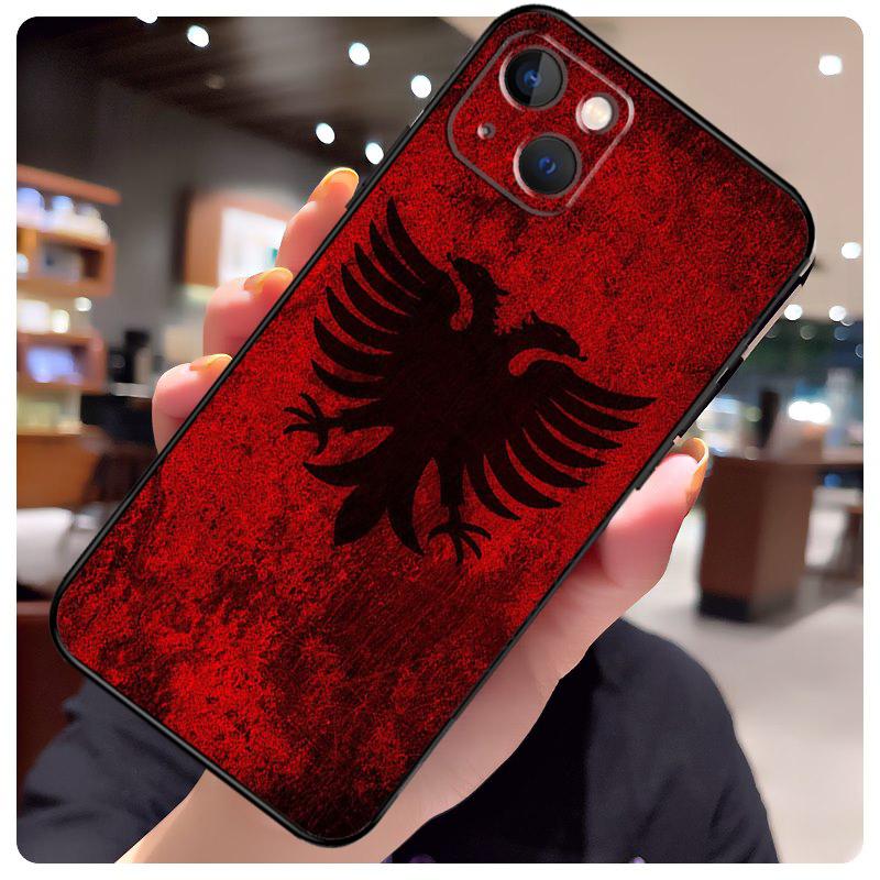 Albania Flag Eagle Case For iPhone 13 Pro Max 16 15 11 12 14 17 Pro Max mini 15 16 Plus 16e 17 Air Phone Cover