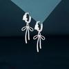 Exquisite 925 Sterling Silver Heart Bow Earrings for Women - 2025 Korean Style