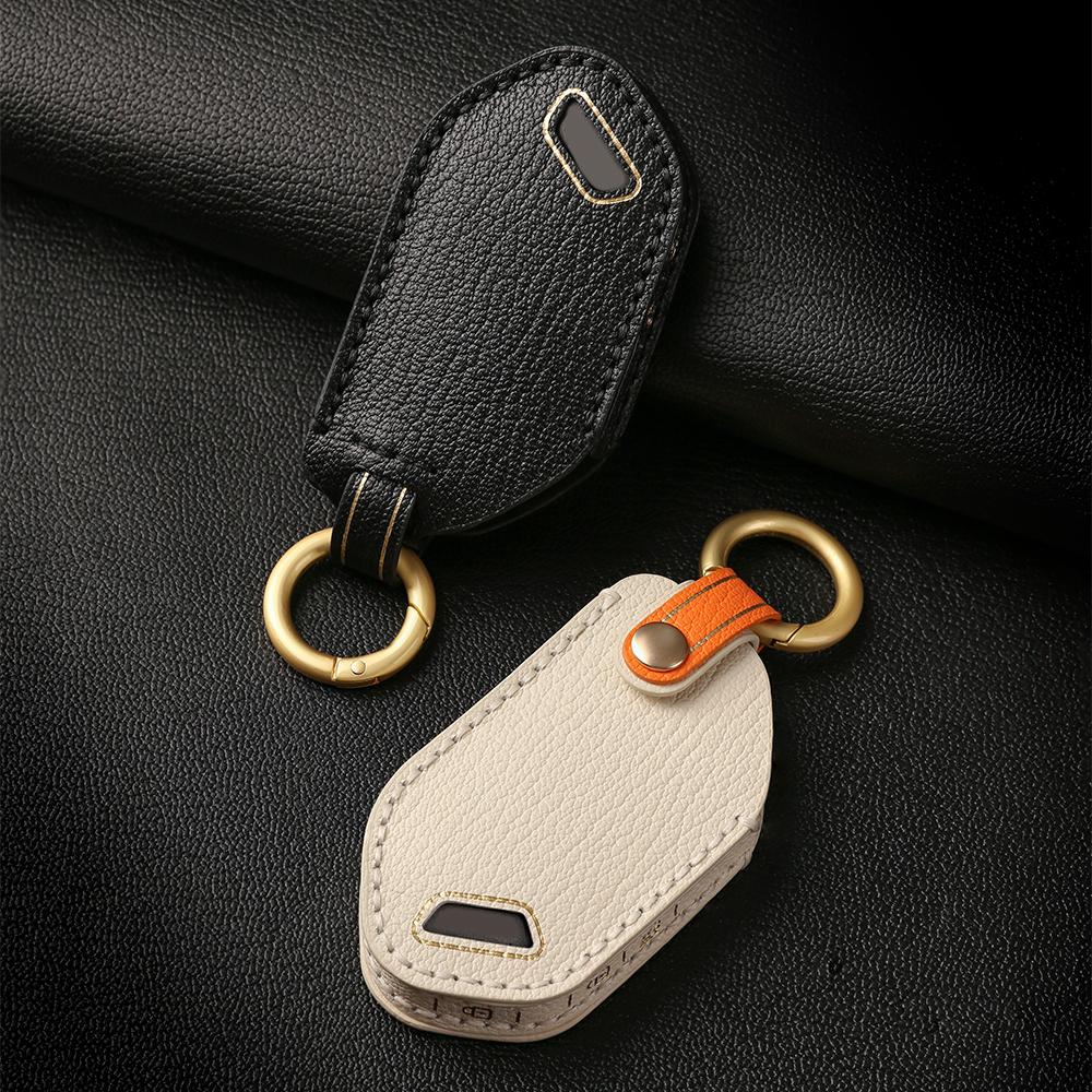 Leather Car Key Protective Cover Case for Kia EV9 Seltos Picanto Sorento MQ4 Carnival KA4 Morning K5 Carens 2024 2025 Keychian