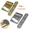Professional 6 String Saddles Bridge Plate Electric Guitar Bridge Control Panel with Carving Decorative Pattern