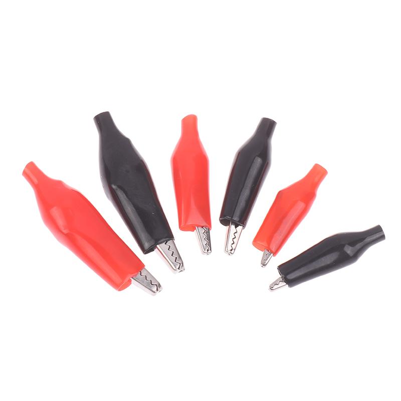 12Pcs 25/35/45Mm Metal Alligator Clip Crocodile Electrical Clamp Testing Probe Meter Black Red With Protective Insulation Cover