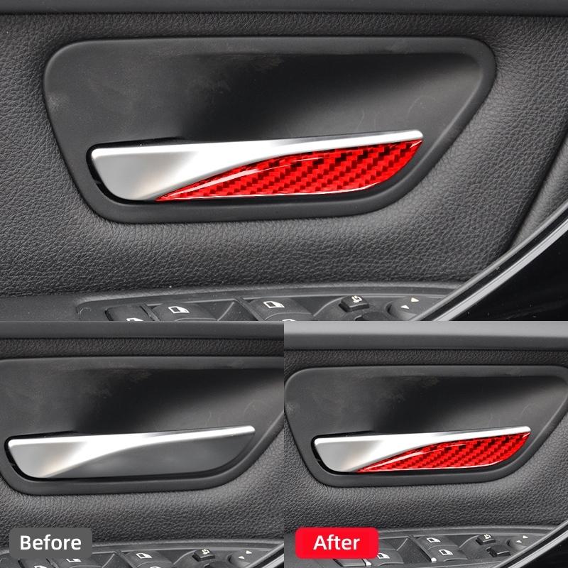 For BMW 3 Series F30 2013-2018 Accessories Carbon Fiber Interior Car Interior Door Handle Decoration Cover Trim Frame Stickers