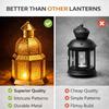 Gold Metal Moroccan Lantern with Cutwork (25 cm) + Tealight Included | Hanging Decorative