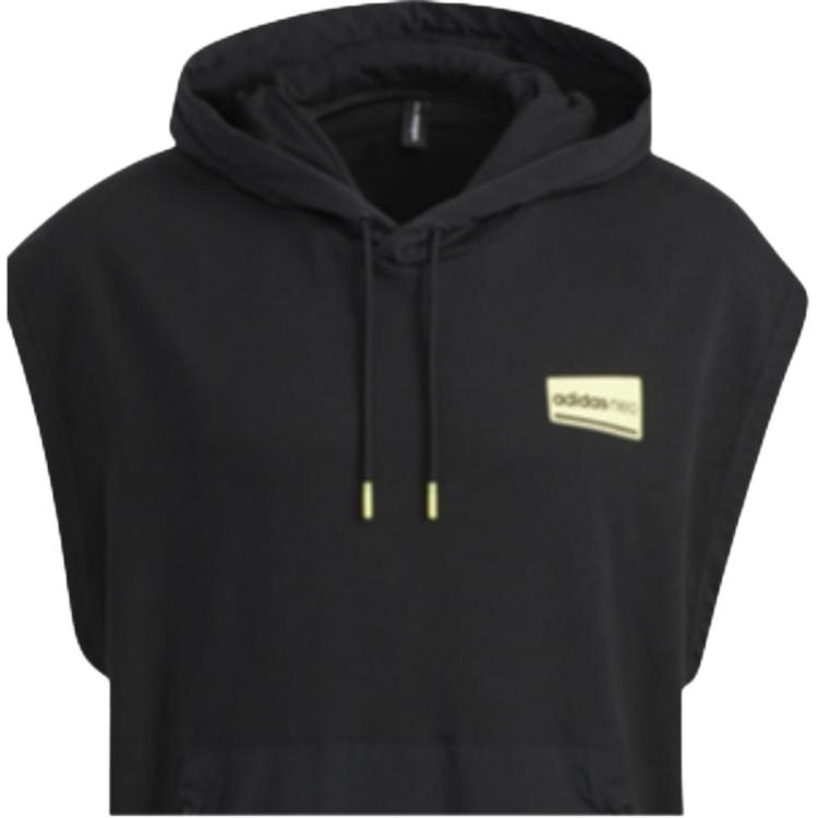 Adidas Neo Primeknit Sleeveless Hoodie Men Activewear Black HA2912