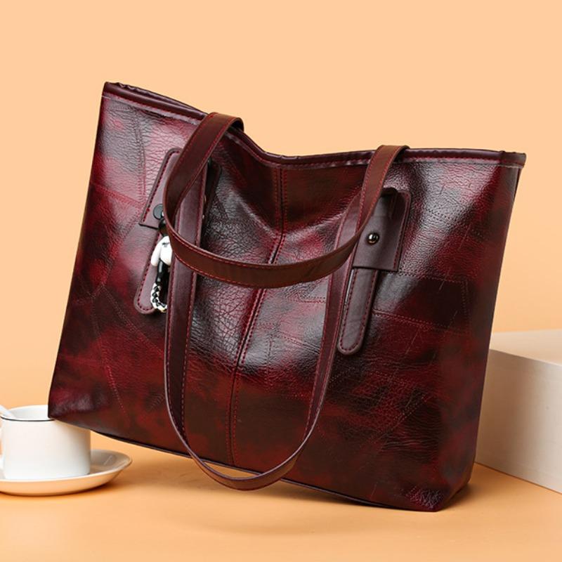 Korean Version Trendy Women's New Tote Bag with Horizontal Square Zipper Single Shoulder Handbag