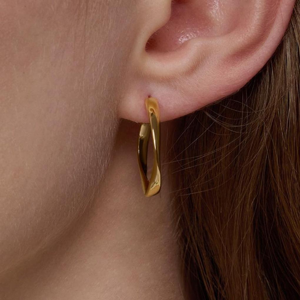 

[LOMET] 14K GF Aaron Wave Earrings_MJ5028BFE