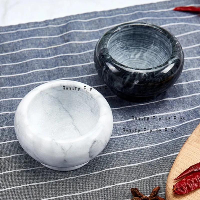 1pc Marble Garlic Masher Manual Mini Tablet Sichuan Pepper Grinder Marble Hand-held Utensil Home Decoration Kitchen Utensils