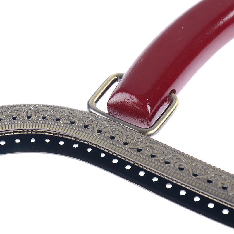 27 cm Trä Metallram Kisslås För Handväska Plånbok Tillbehör DIY Handgjord