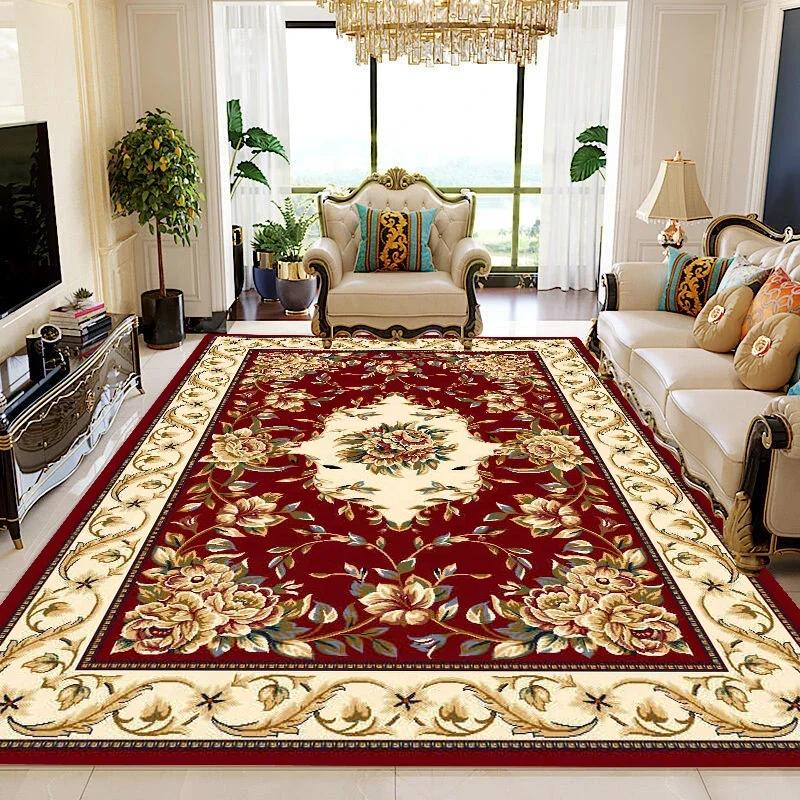 European Style Large Size Household Carpets for Living Room Decorative Rug Carpets for Bed Room Washable Non-slip Floor Mat Blue