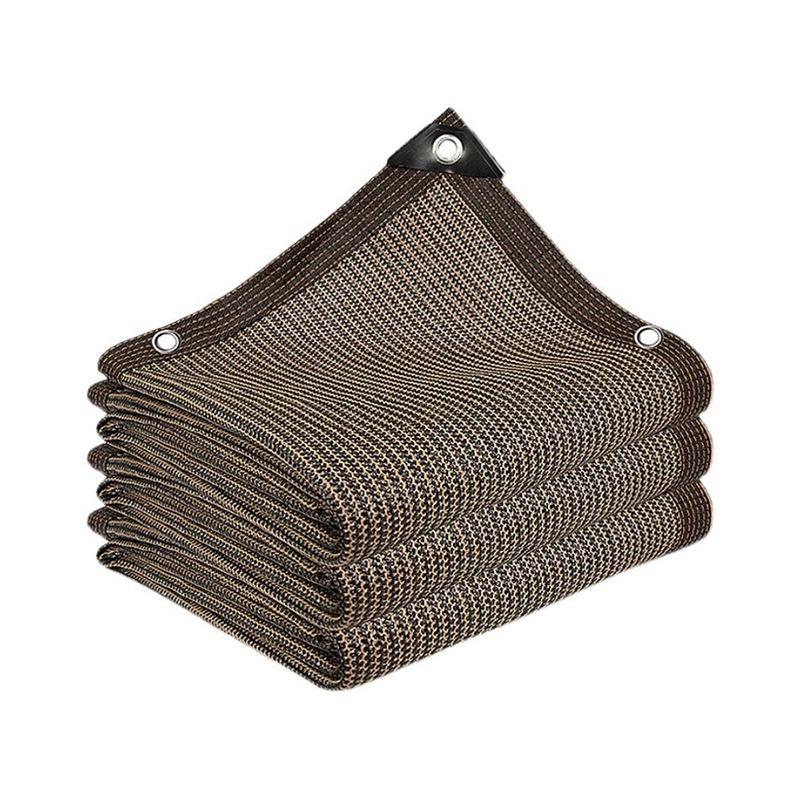 

1pcs Encrypt 8 Needles Coffee Colored Sunshade Net Thickened Edging Perforated Anti UV Mesh Courtyard Cooling Anti-aging and Sun Protection Net 8 needles 2x1m