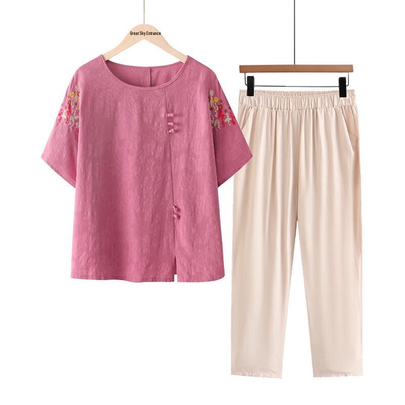 

Elegant Summer Short-Sleeve Set for Senior Women 3XL (115-125 lbs)