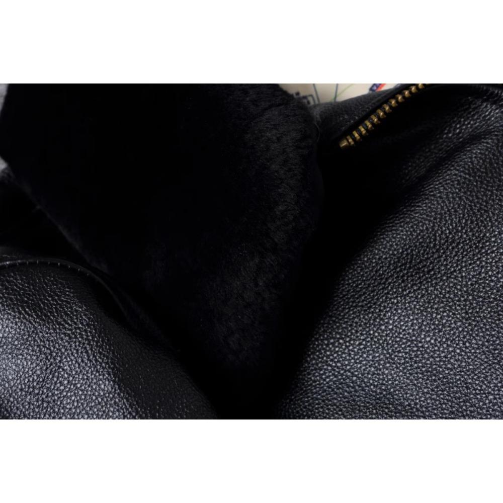 Chinese Size Top G1 Genuine Cowhide Men Leather Jacket Detachable Fur Collar Flight Suit Jackets For Men Military Aviator Coat Winter
