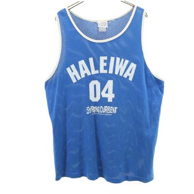 STRONG CURRENT Netz-Tanktop L Blau Herren Gebraucht