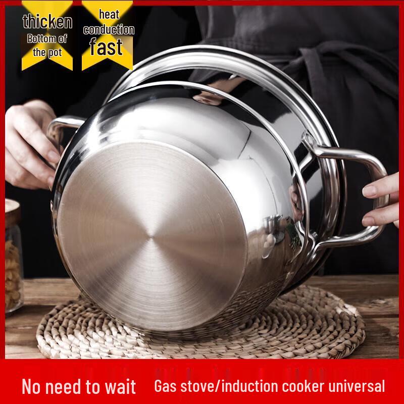 Adneny 2-Layer Stainless Steel Steamer & Soup Pot