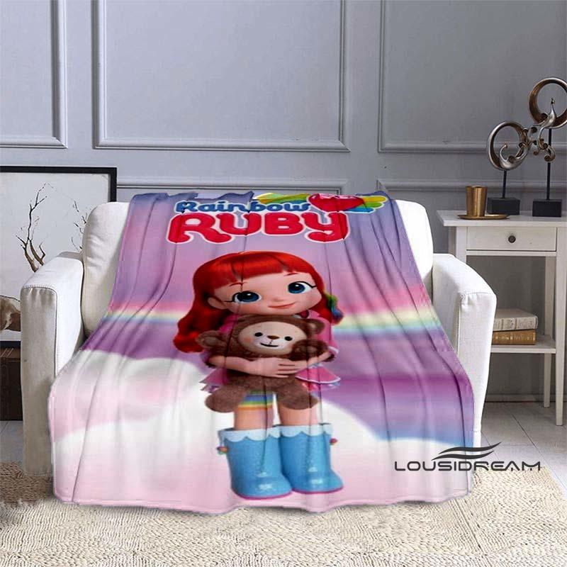 Cartoon Series Rainbow Ruby Children's Blanket Lulu and Bear Cute Blanket Intelligence and Adventure Blanket Photo A-1