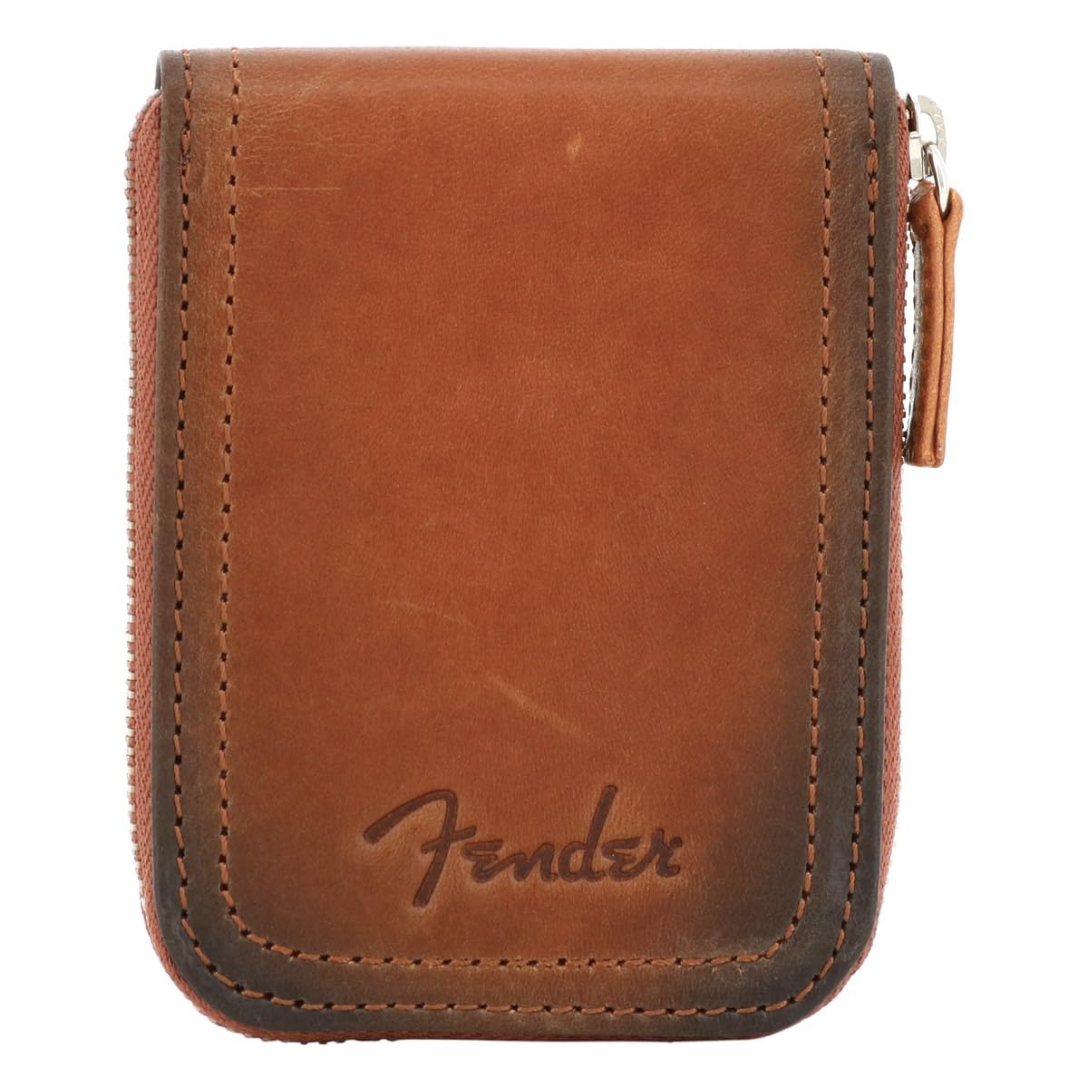 

Coin Purse Cowhide Round Zipper Stratocaster Coin Case Brown [Fender] Men s 950-501 [02]