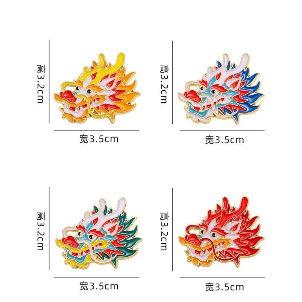 Dragon Head Dragon Year Brooch Dragon Year Cartoon Pin Brooch Dragon Head Brooch  Kids Gift