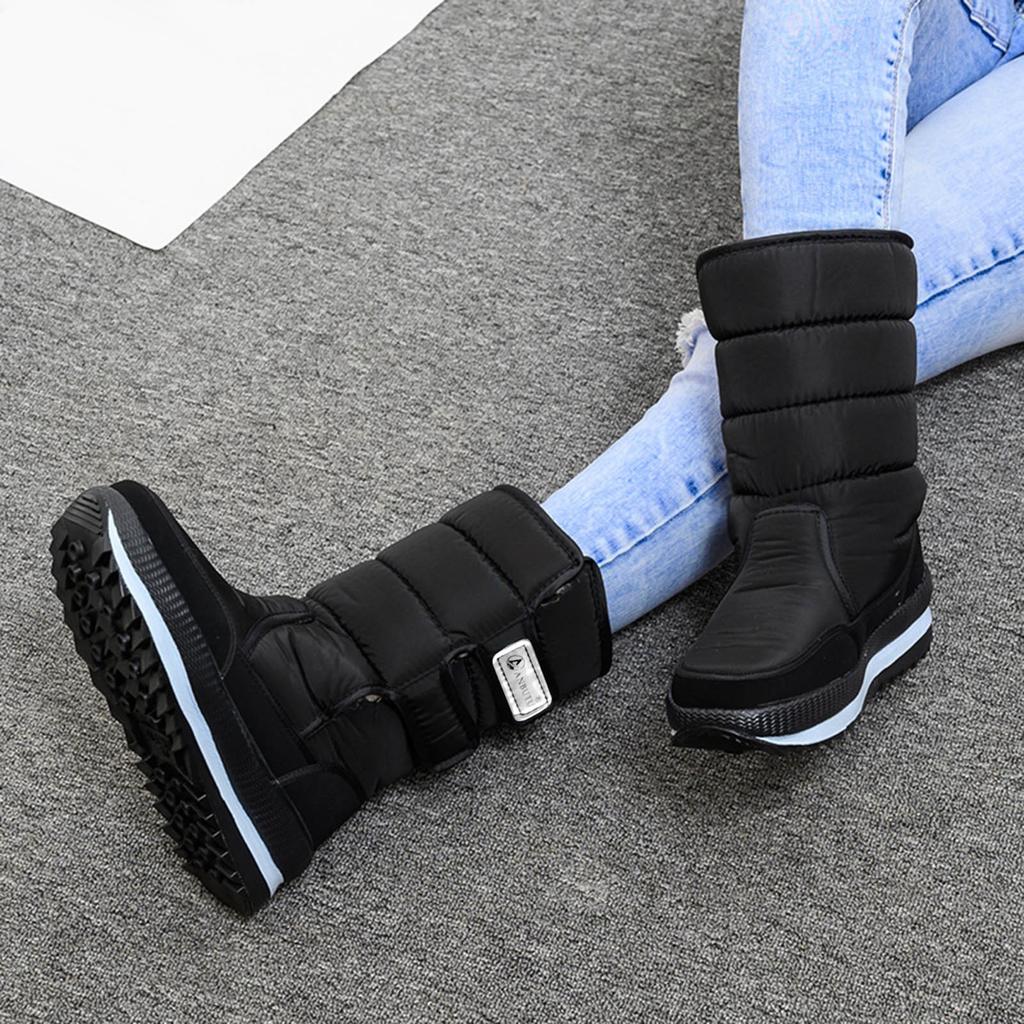 Men Snow Boots Platform Winter Boots Thick Plush Waterproof Non-Slip Boots Fashion Women Winter Shoes Warm Fur Botas Mujer