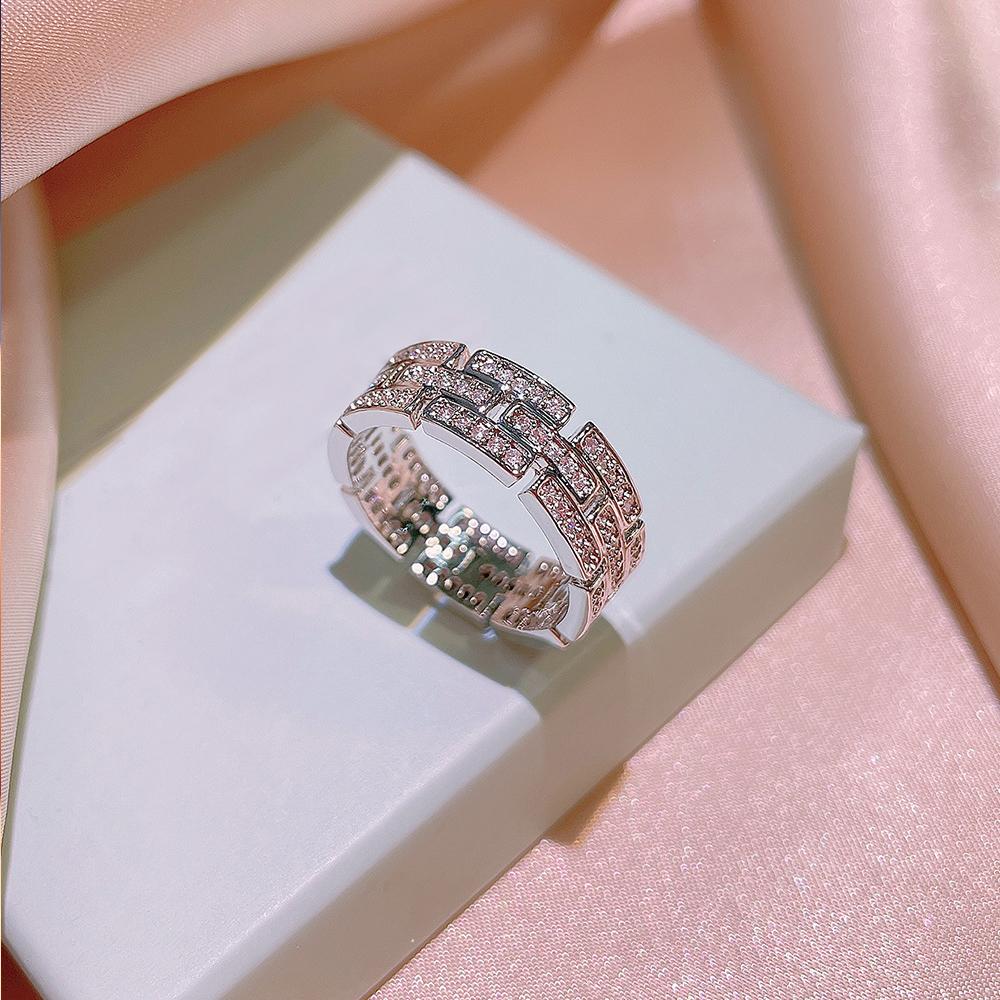 Huitan High Quality  Color Wedding Bands Women's Finger-ring with Crystal Cubic Zirconia Simple Classic Lady Rings Jewelry