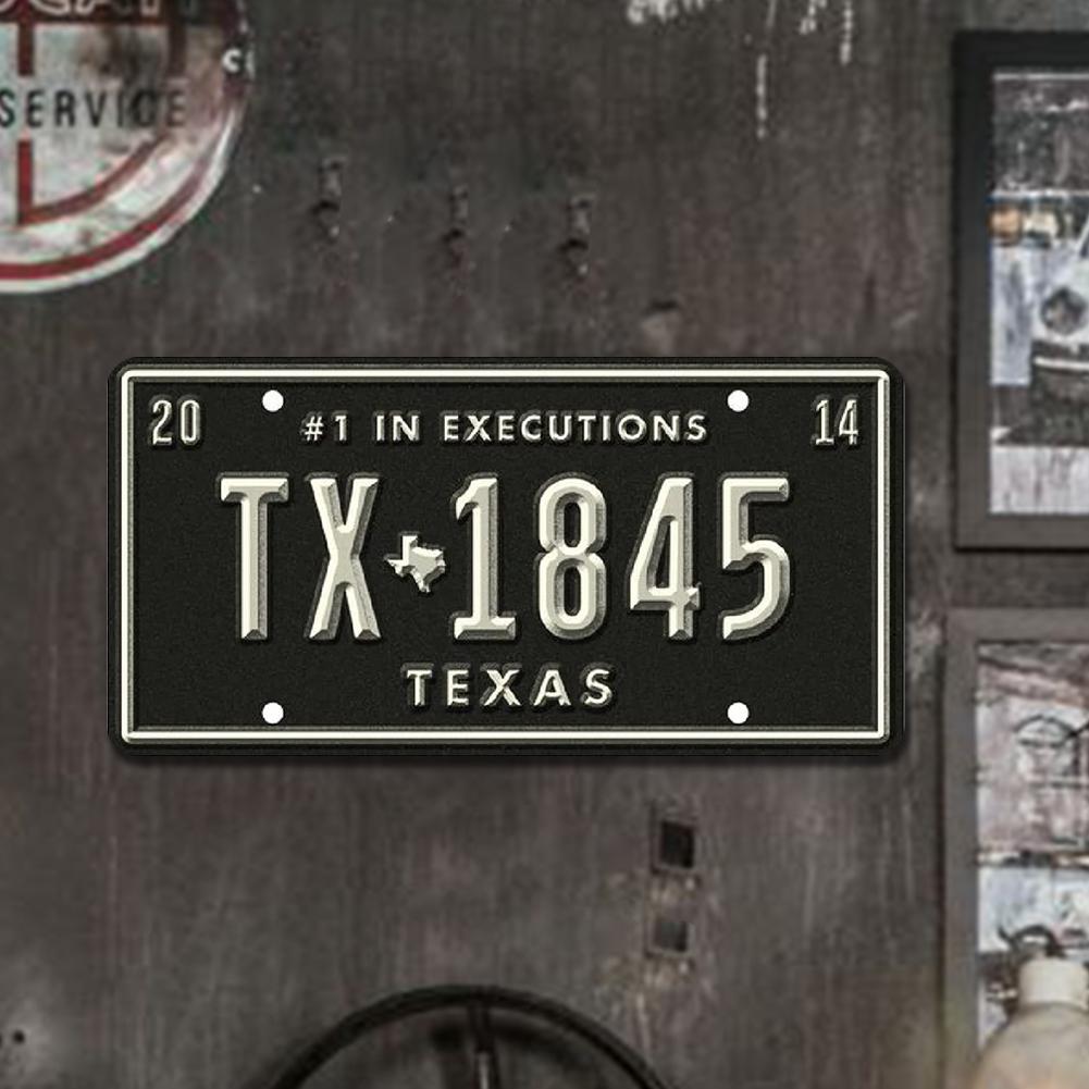 Vintage-Metallplatte Lizenz Rechteckig Eisen Gemälde Wandkunst Heimdekoration 30