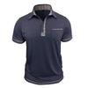 Men's Short Sleeve Polo Shirt Solid Color Casual Tops Breathable Business T-Shirt for Summer