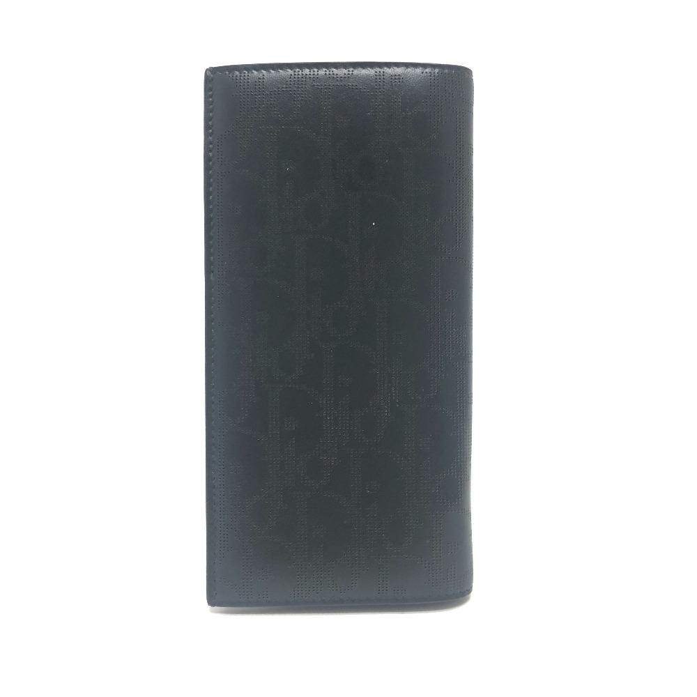 Dior Punching of League Bifold Long Wallet Leather Black/SilverHardware