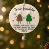 Friendship Sea Glass Christmas Ornament Round/Heart Shaped Friendship Keepsake for Best Friends Handmade Sea Glass Art Hanging Ornament
