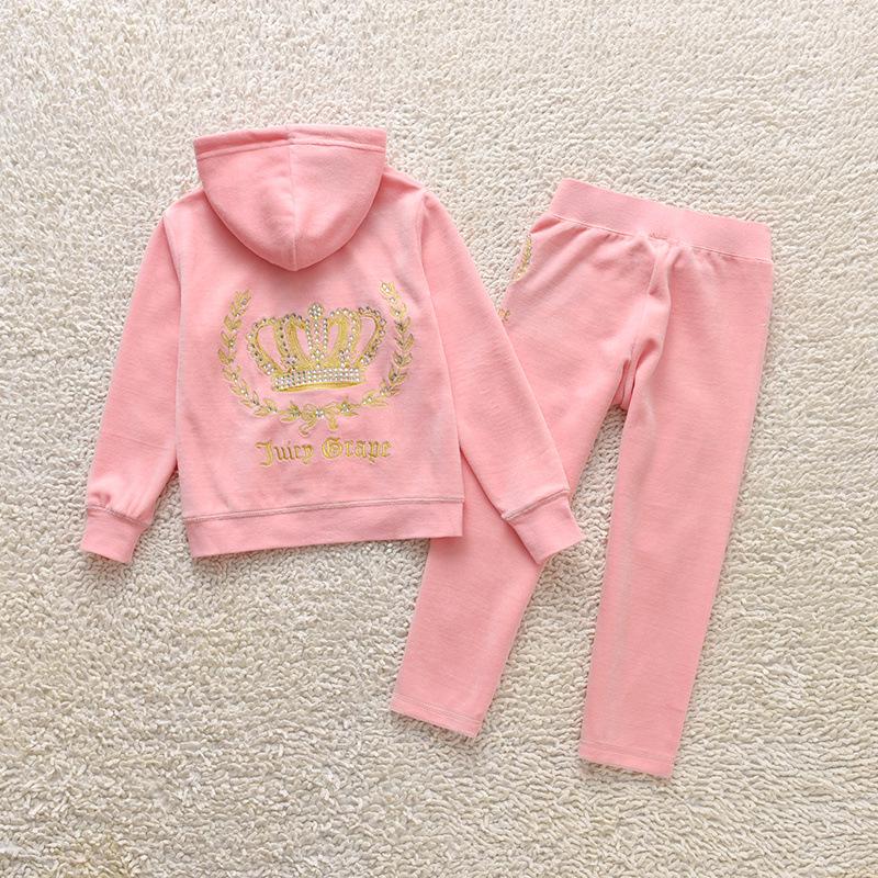 Europäischer & Amerikanischer Samt-Hoodie & Hose mit geradem Bein für Mädchen - Zweiteilige Freizeit-Sportbekleidung