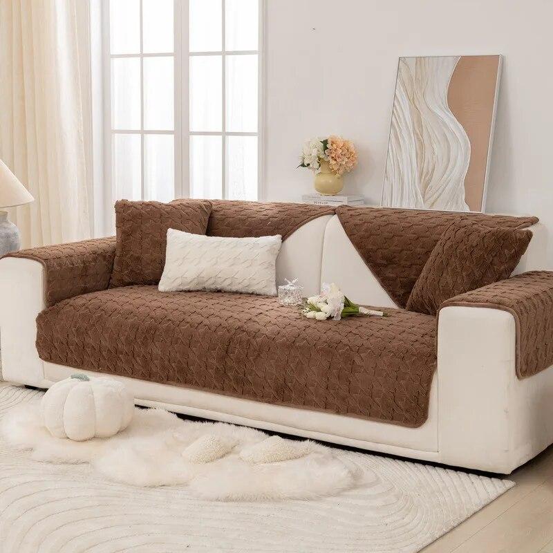 

Плюшевый коврик для дивана с сеткой «Тысяча птиц», нескользящий чехол для дивана, всесезонный универсальный чехол для дивана, утолщенный чехол для гостиной, декор для дивана