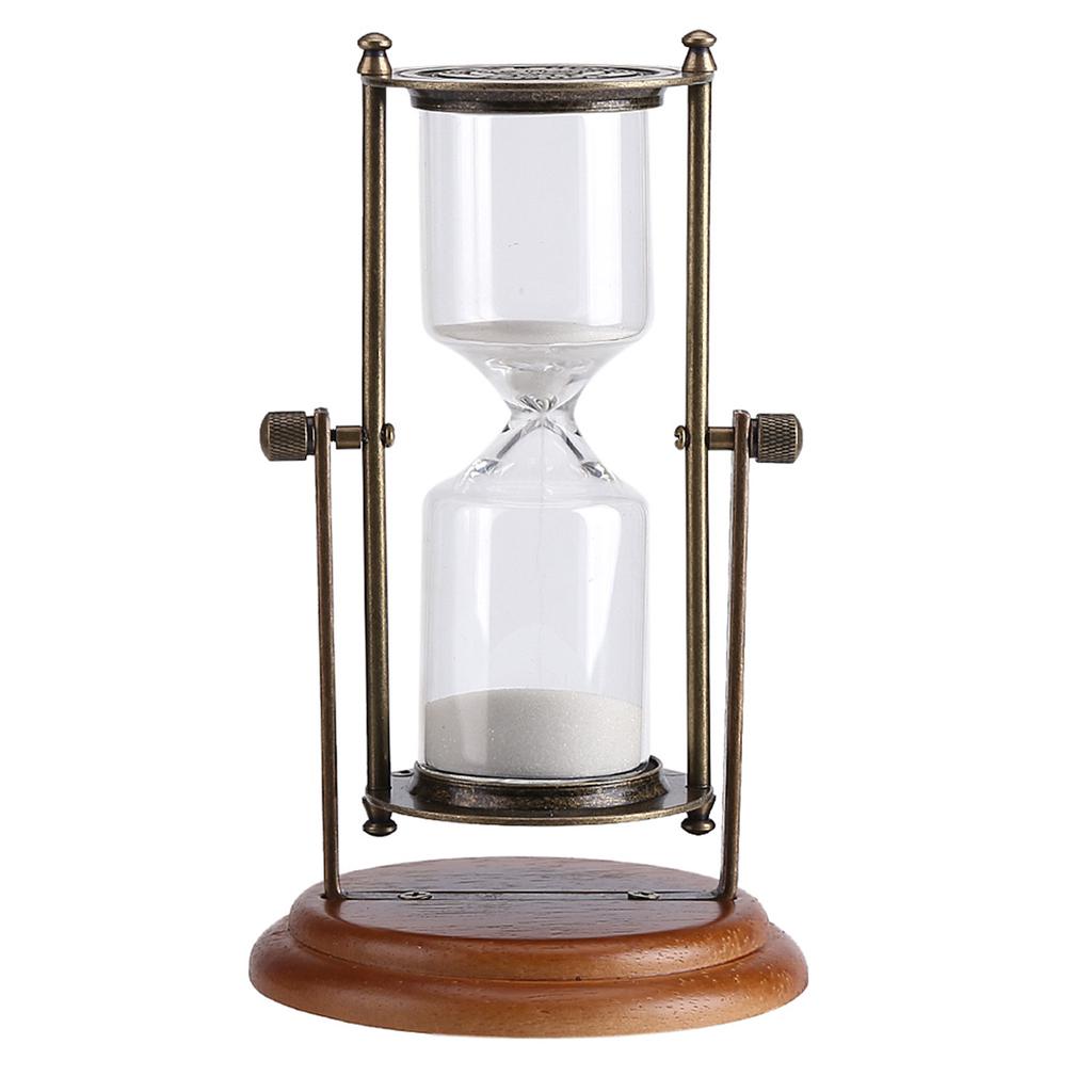 15 Minutes Metal Rotating Sand Glass Timer Clock Hourglass Table Ornament Home Decor Gift