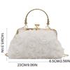 Luxury Chiffon Evening Banquet Bag Chain 3D Kiss Lock Shoulder Bag Korean Style Handheld Crossbody Bag Wedding