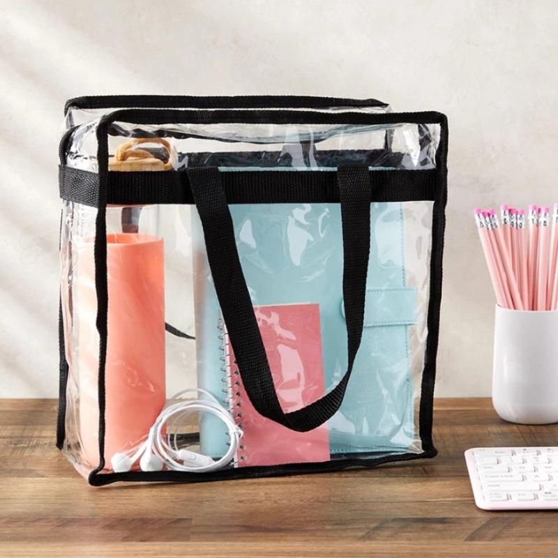 Sac Fourre-tout Transparent Imperméable pour Femme Mode Transparent Approuvé pour les Stades Sac à Main pour Événements Sportifs Concerts Voyages
