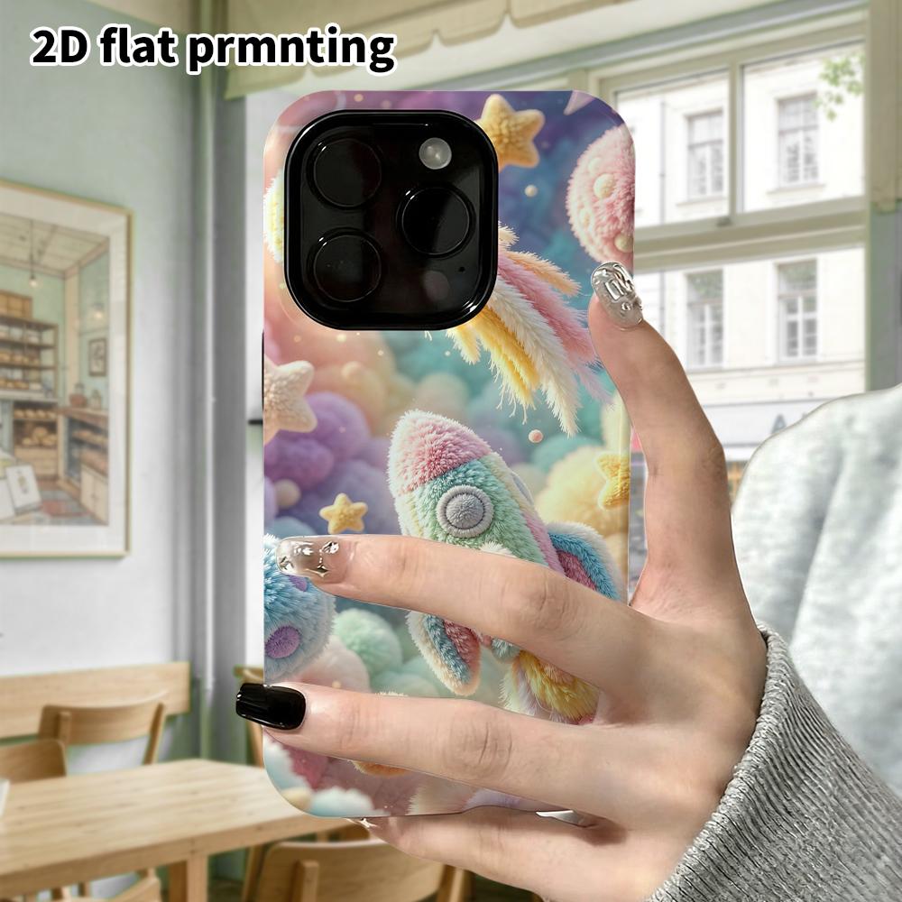 Phone Case: 2D Flat, Suitable for iPhone 18, 17, 16, 15, 14, 13, 12Pro Protective Case, Dreamy Space, Perfect Christmas and Halloween Holiday Gift
