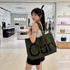 Korean Chic Crochet Mesh Shoulder Bag – Women’s Hand-Knitted Large Tote for Summer Beach