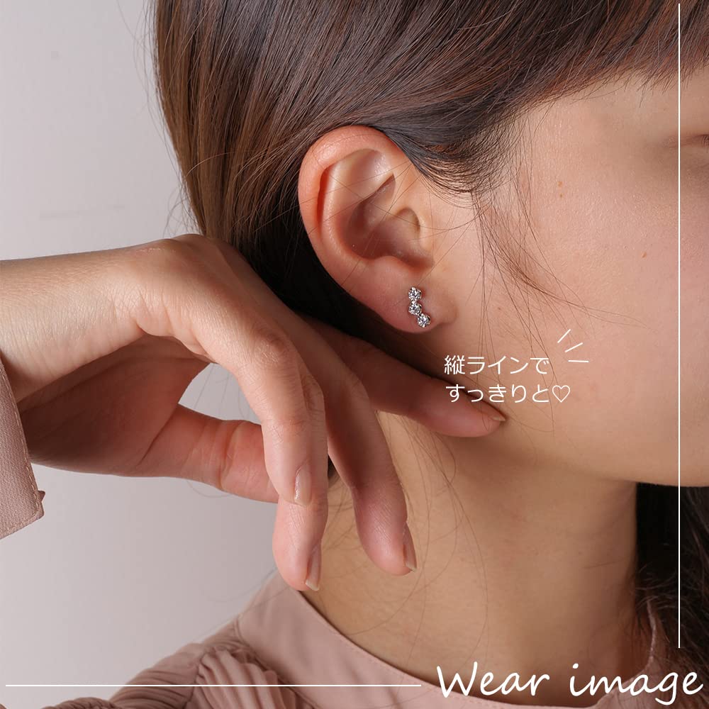 Silver Cubic Zirconia PINKY&DIANNE Earrings, Basic, Simple, Gift, (VPRPD52171)