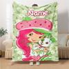 Custom Name Strawberry Princess Fantasy Party Blanket For Couch Bed Plush Cozy Fuzzy Blanket Super Soft Warm Blankets For Fall And Winter 0916256