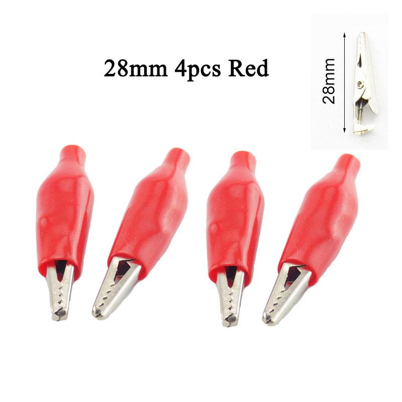4pcs Metal Metal Alligator Clip Crocodile Electrical Clamp Testing Probe with Plastic Boot Car Auto Battery