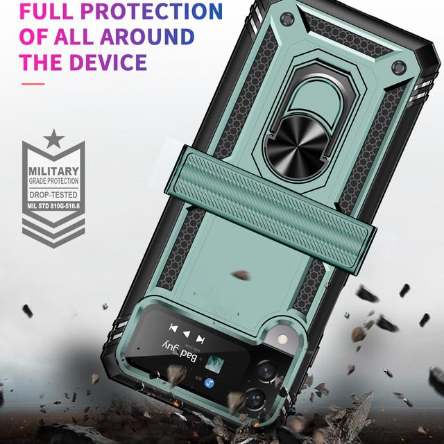 

Модный магнитный чехол-держатель с кольцом для телефона Samsung Galaxy Z Flip4 Flip 4 5g Flip3 Flip 3 Zflip4, защитный чехол от падения for Samsung Z Flip 3 зелёный