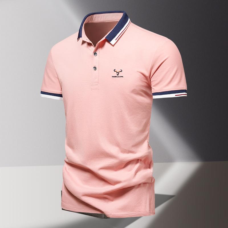 Summer Men's POLO Shirt Fashionable Ice Silk Quick Drying Short Sleeved Embroidered T-shirt Lapel Half Sleeved Business Top