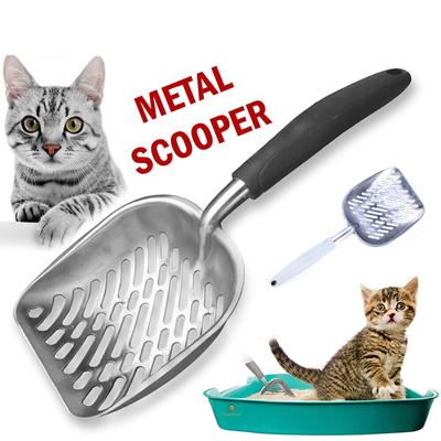 Katzenstreuschaufel, Metallschaufel, Sieb, tiefe Schaufel, Reinigungswerkzeug für die Reinigungsbox