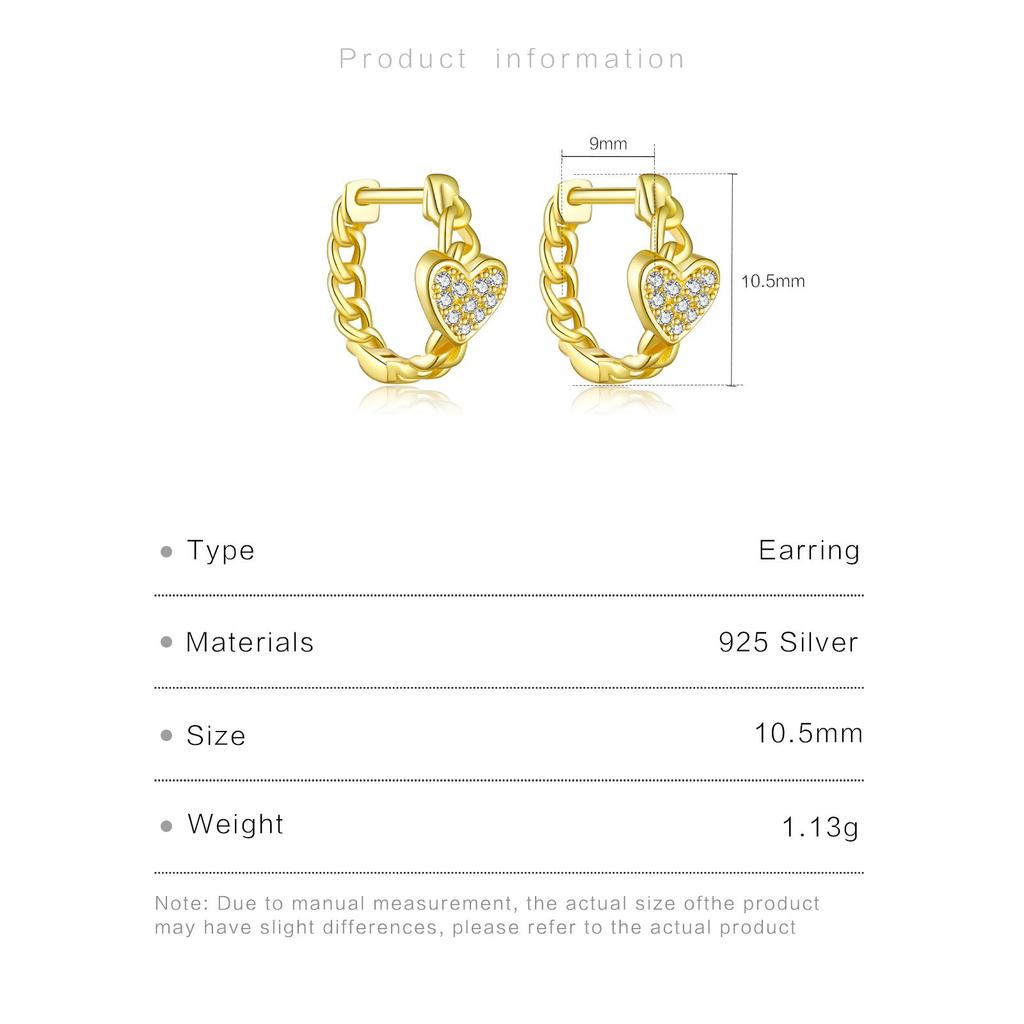 ANDYWEN 925 Sterling Silver Hoop Earrings Gold Plated Ladies Earrings Heart Shaped Earrings Sparkling Cubic Zirconia Fine Jewelry
