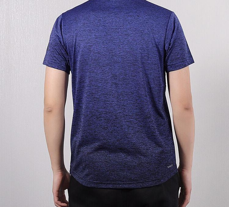 Adidas T Shirts Men's Dark Blue Crew Neck Moderate Straight Fit DZ8495