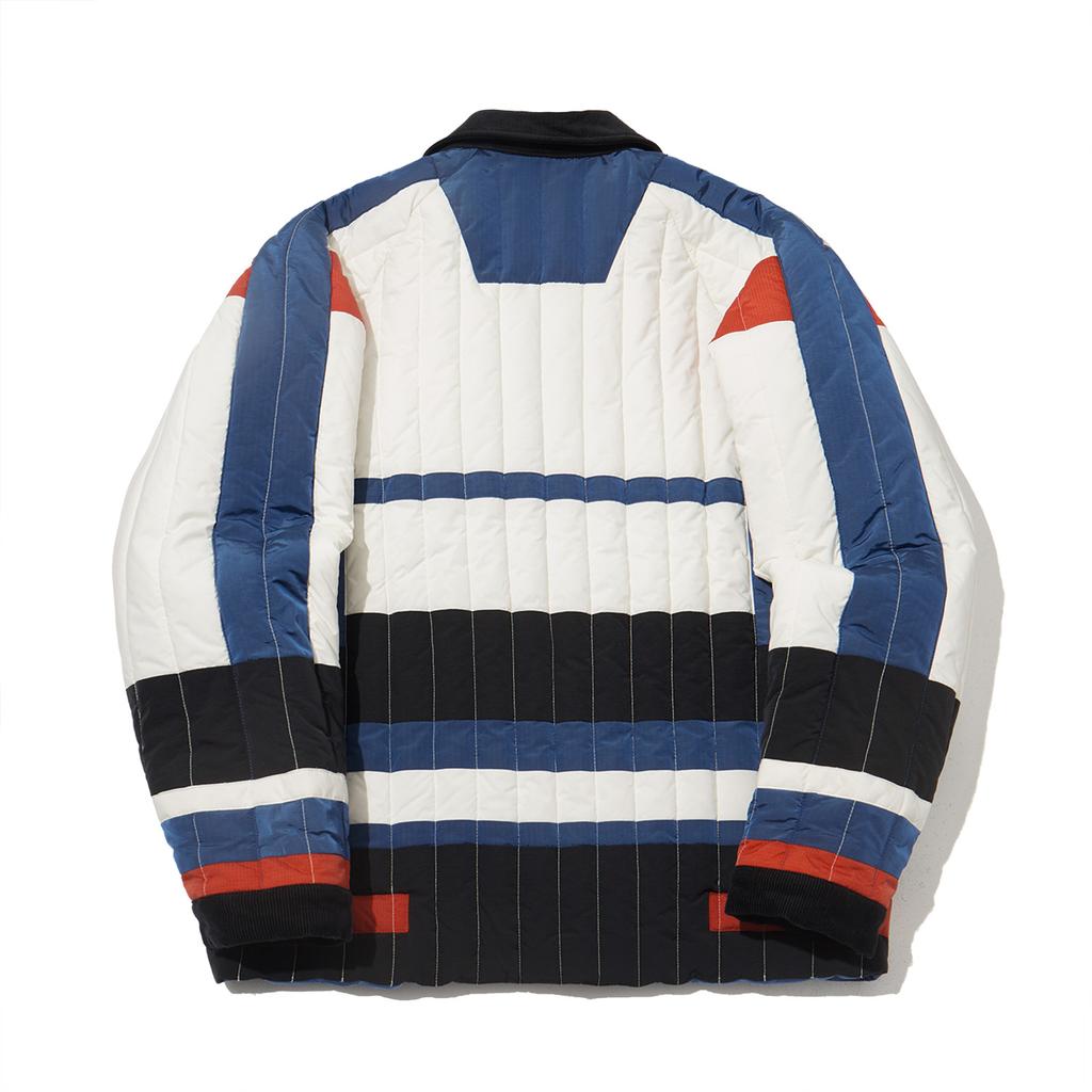 Jaqueta de Algodão de Manga Comprida com Zíper e Blocos de Cor Soltos Série Reignite Li Ning Jaqueta Unissex Off-White Preto Azul Cerâmico AJMU171-4