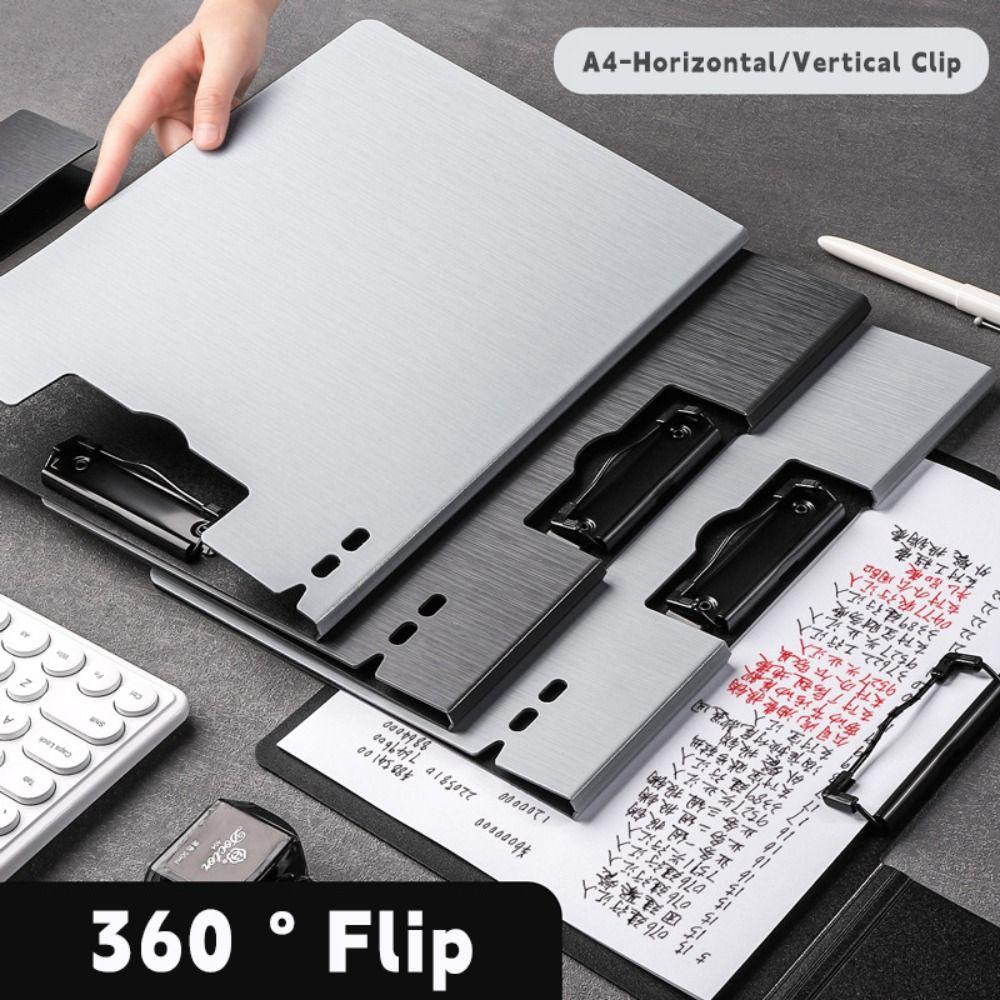 Horizontal/Vertical Clip Clipboard Thickened PP Writing Pad A4 File Folder  Document Management