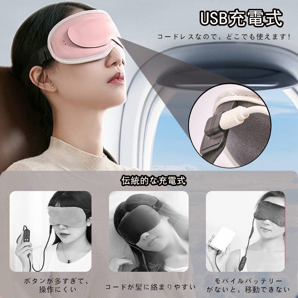 Eye Mask for with 3 Heating 7 Vibration and Adjustable Light Slim and No A Great Gift for Respect for the Aged or Any Perfect for Lunch or Business