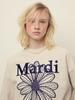 [mardimercredi] Flower Needlework Sweatshirt, Oatmeal Navy