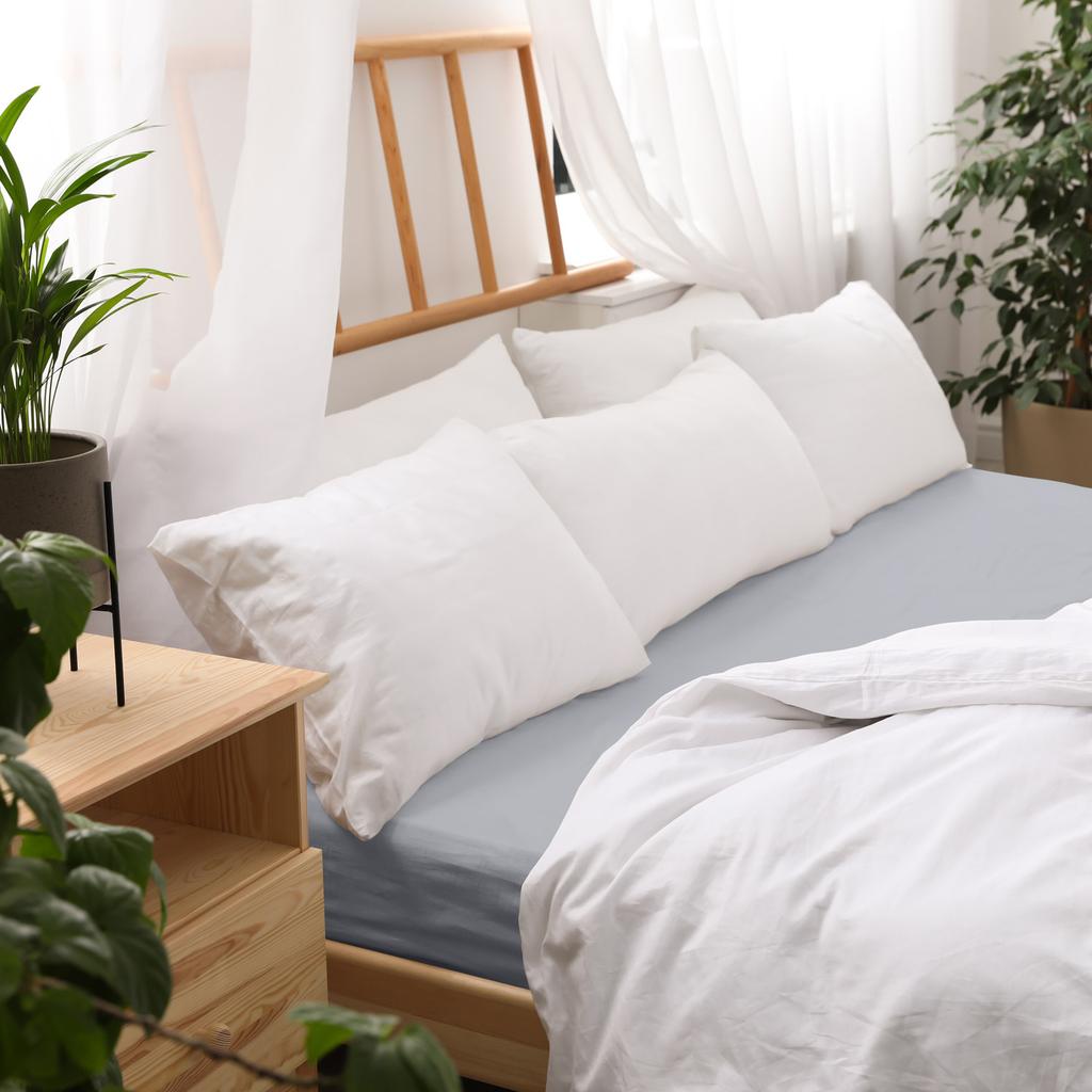 Fitted cotton sheet 120x200 JERSEY HEAVY DUTY ash
